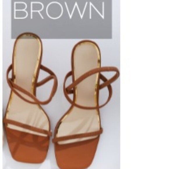 Square Open Toe Mules Heeled Sandals Stiletto Heels Slip On Slingback, Size 9.5 - Picture 2 of 7